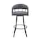Armen Living Valerie 26" Swivel Slate Gray Faux Leather and Black Metal Bar Stool LCVLBAMBGR26 - alternate 9